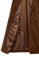 Tara Women's Brown Suede Leather Coat | Derimod