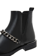 Women's Black Chain Detailed Chelsea Boots | Derimod
