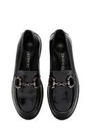 Woman Black Buckled Patent Leather Leather Comfort Loafer | Derimod