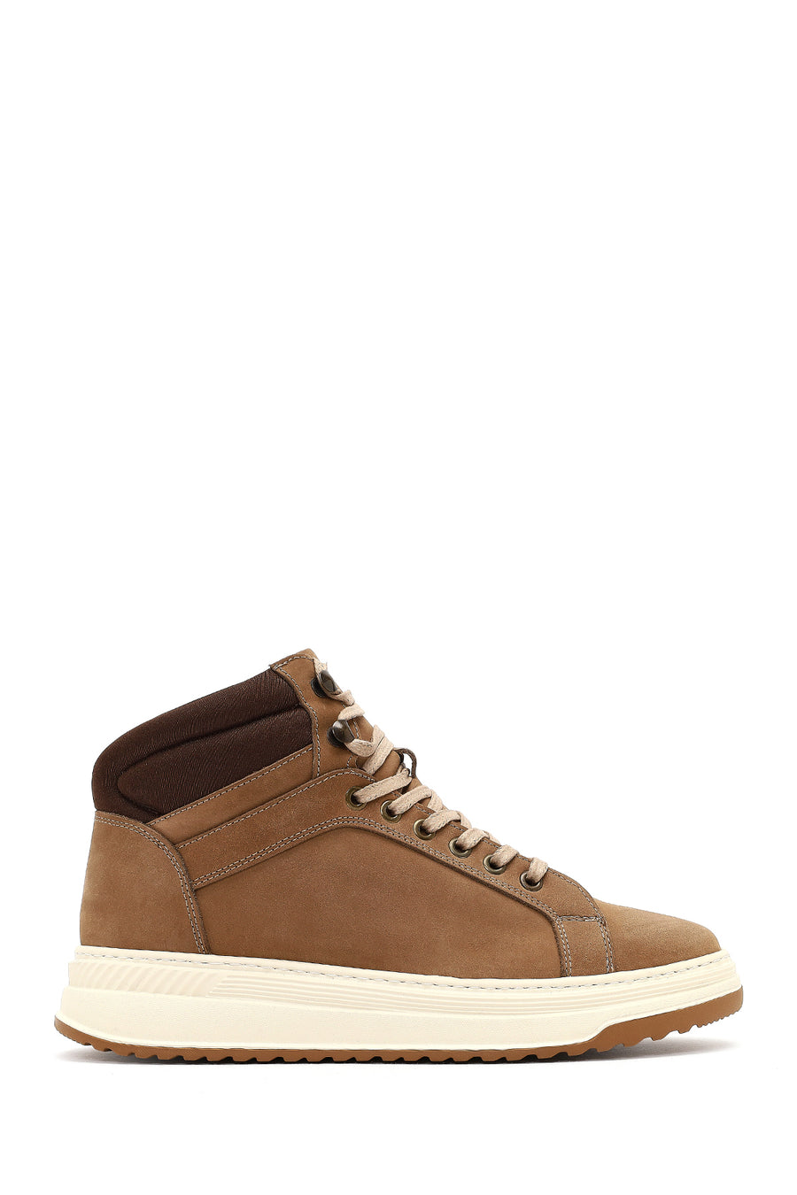 Men's Beige Lace-Up Thick-Soled Nubuck Leather Sports Boots 25WFD6602V3 | Derimod