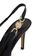 Woman Black Backless Thin Heeled Patent Leather Leather Shoes | Derimod