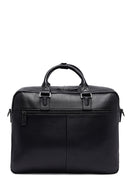 Men's Black Long Suspender Leather Briefcase | Derimod