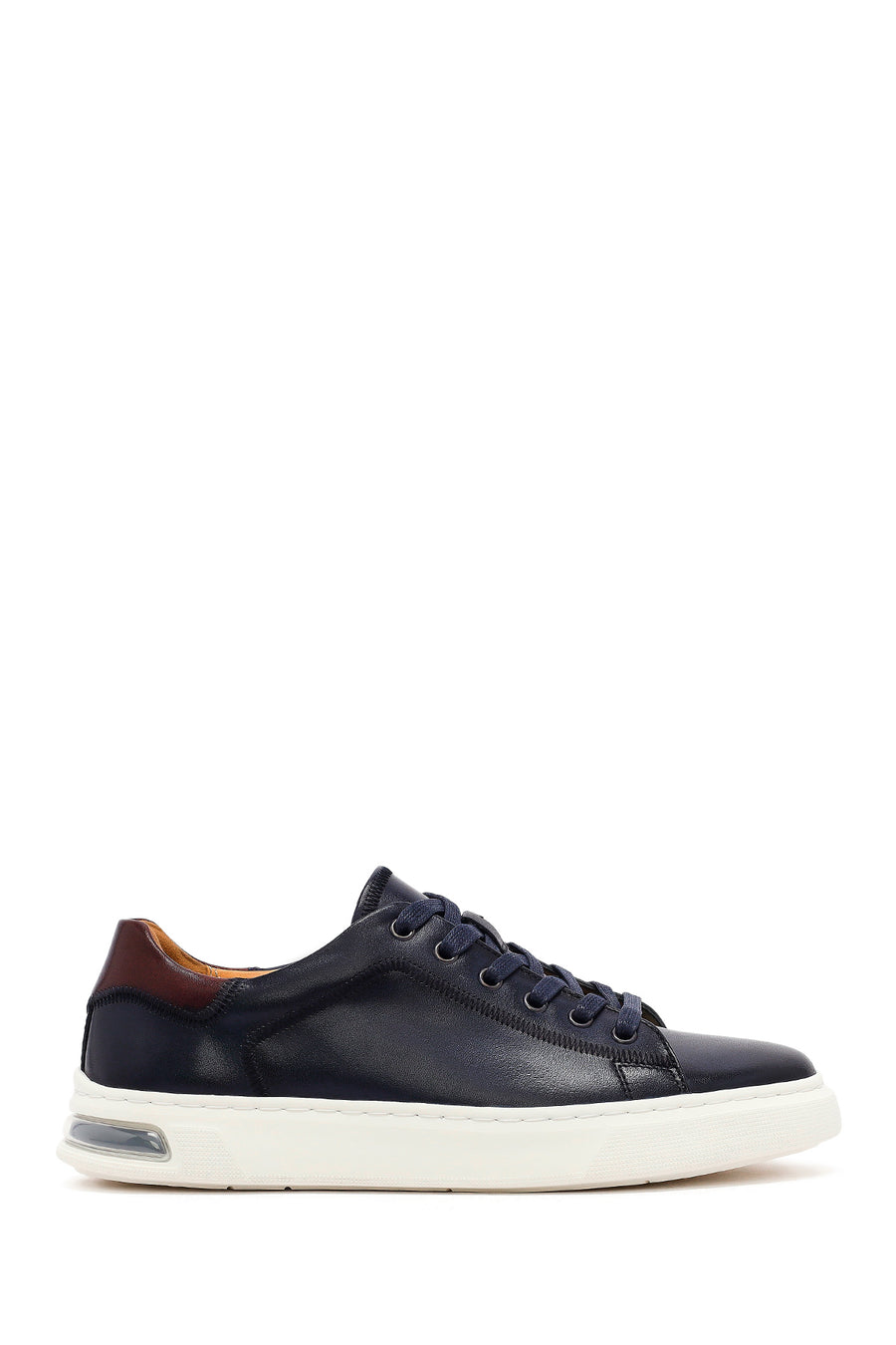Erkek Lacivert Bağcıklı Deri Sneaker 25SFD693018 | Derimod