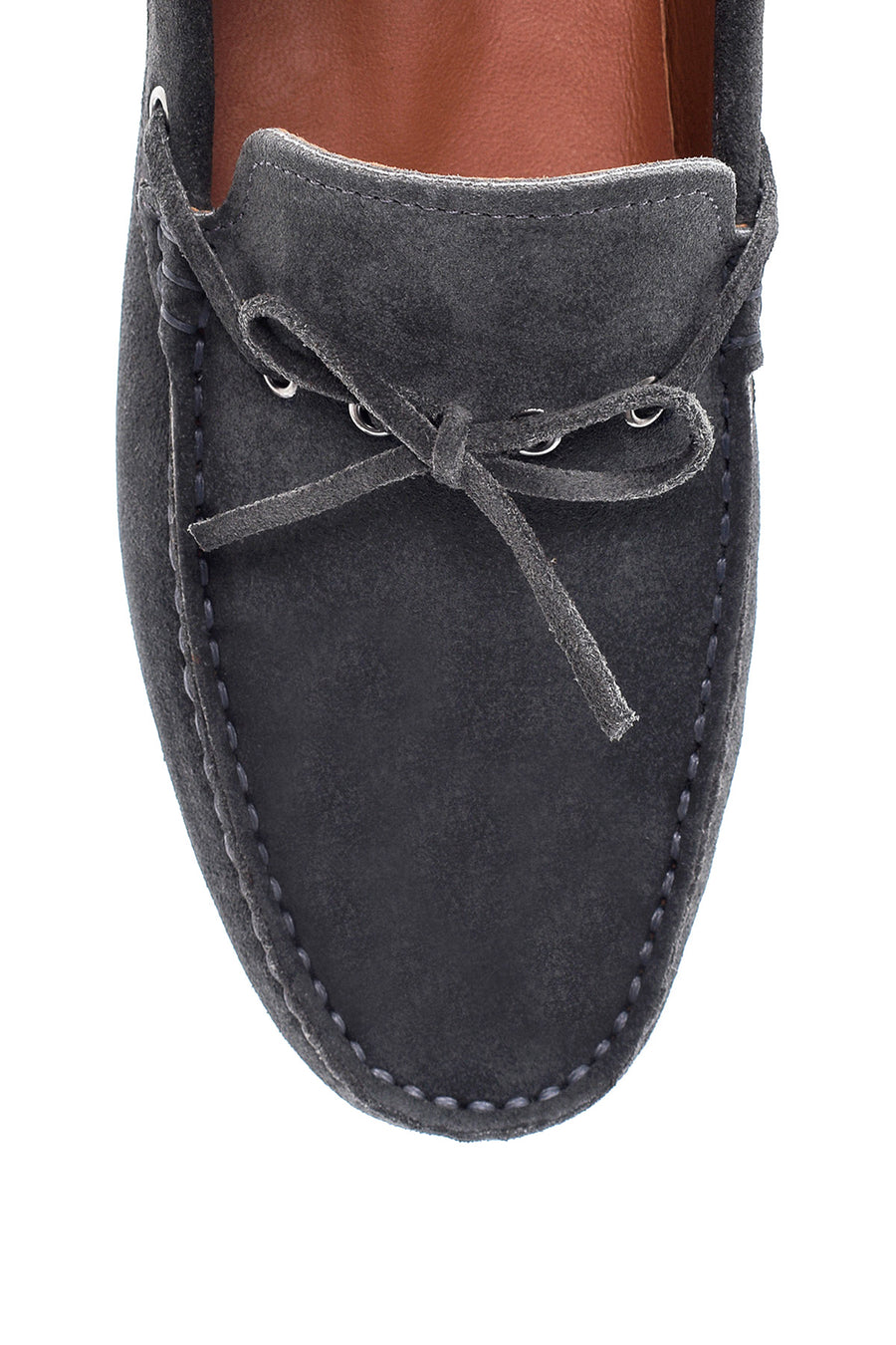 Erkek Gri Süet Deri Casual Loafer