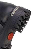 Harley Davidson Woman Black Peking Zip Closure Thick-Soled Leather Boots | Derimod