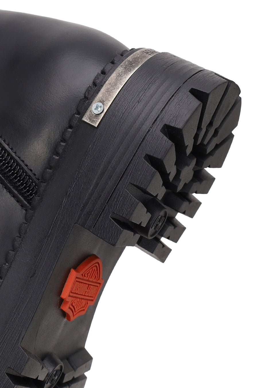 Harley Davidson Woman Black Peking Zip Closure Thick-Soled Leather Boots