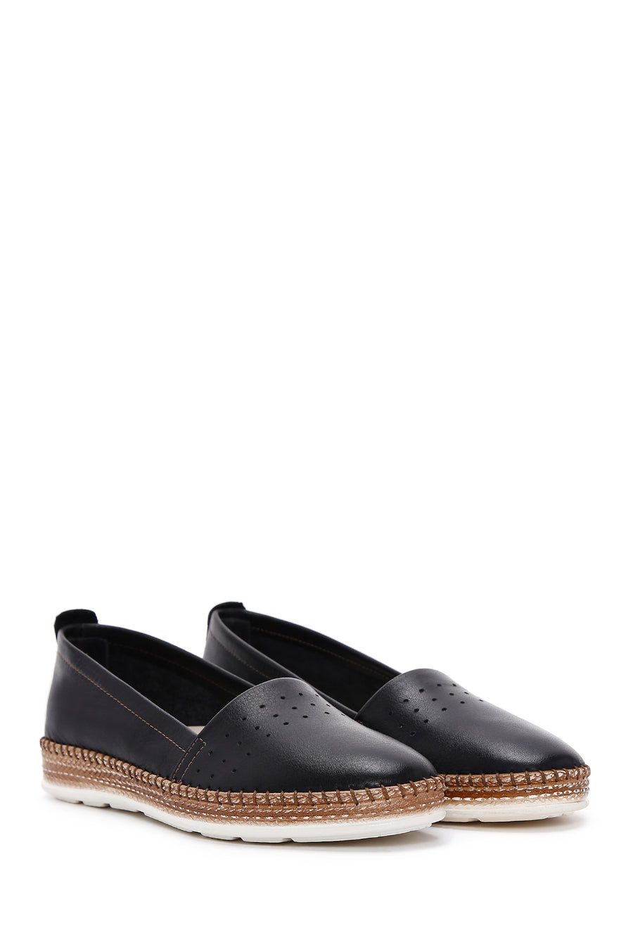 Women's Black Leather Comfort Loafer