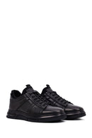 Male Black Lace-up Leather Casual Sneaker | Derimod