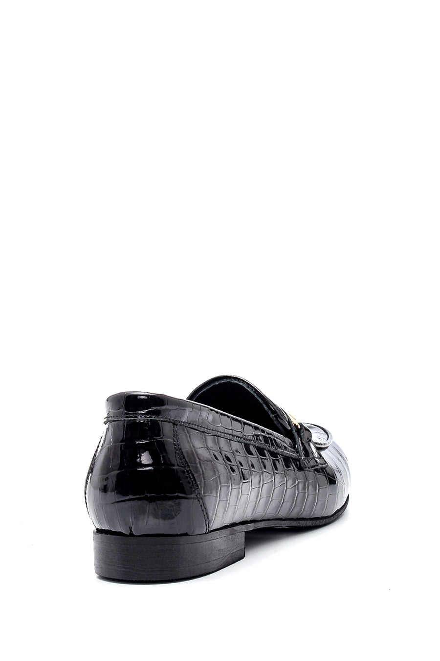 Women's Leather Crocodile Buckle Loafer