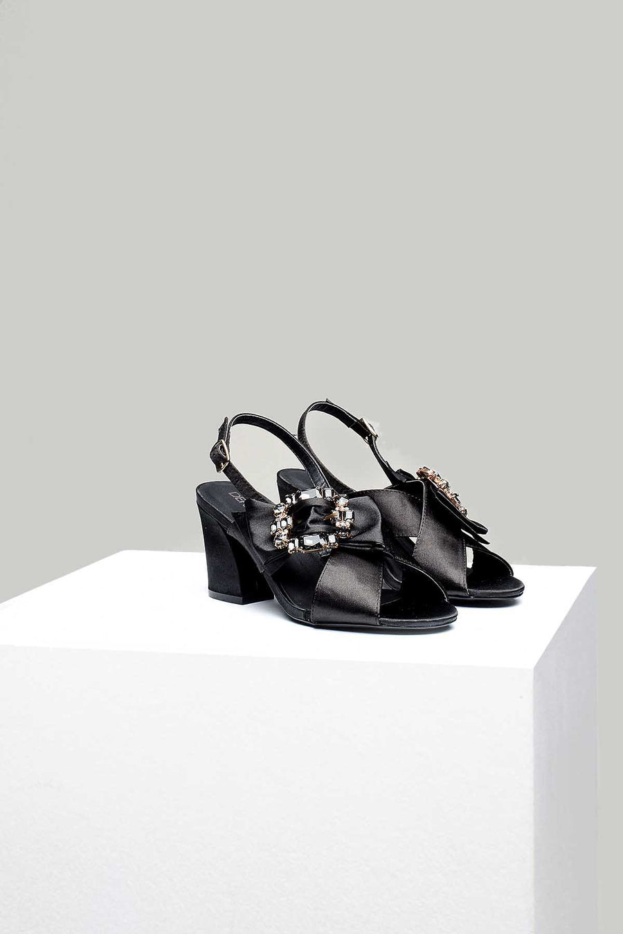 Women's Black Faux Leather Sandals
