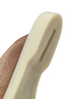 Women's Beige Buckle Suede Leather Slippers | Derimod
