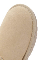 Women's Cream Short Suede Boots | Derimod