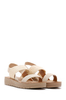 Women's Beige Ankle Elastic Sandals | Derimod
