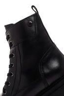 Geox Women's Black Zippered Leather Boots | Derimod