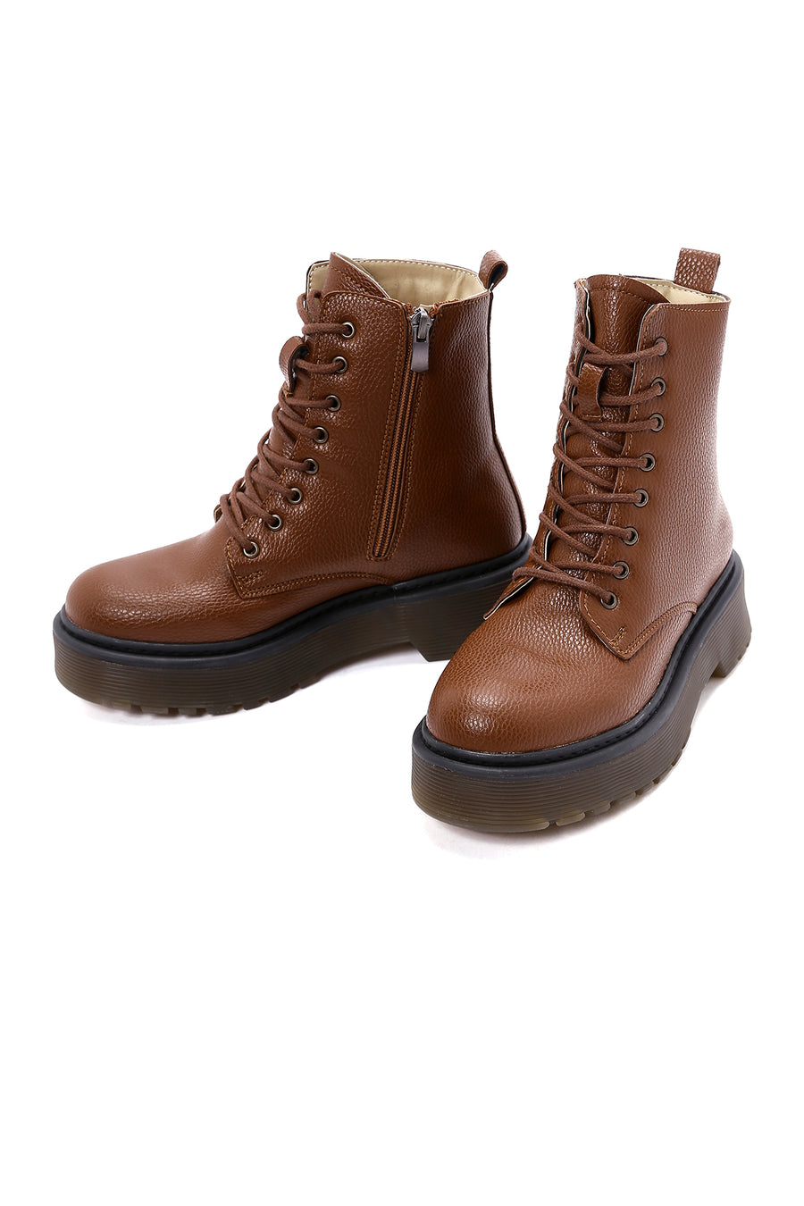 Women's Tan Thick Soled Casual Boots