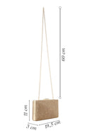 Women's Gold Long Strap Stone Mini Clutch Bag | Derimod