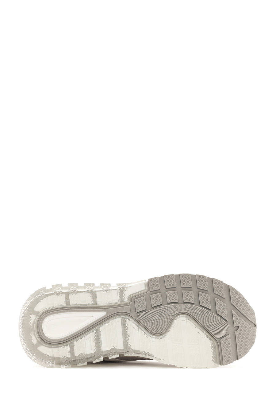 Kadın Gri Bağcıklı Kalın Tabanlı Spor Sneaker