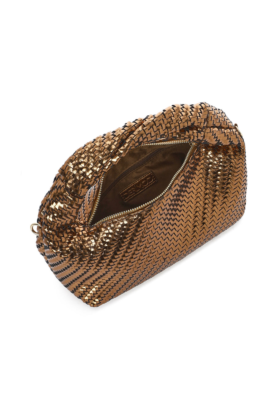 Women's Brown Long Strap Braided Mini Handbag