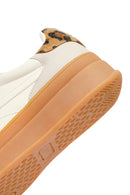 Women's Beige Lace-Up Thick-Soled Sneaker | Derimod