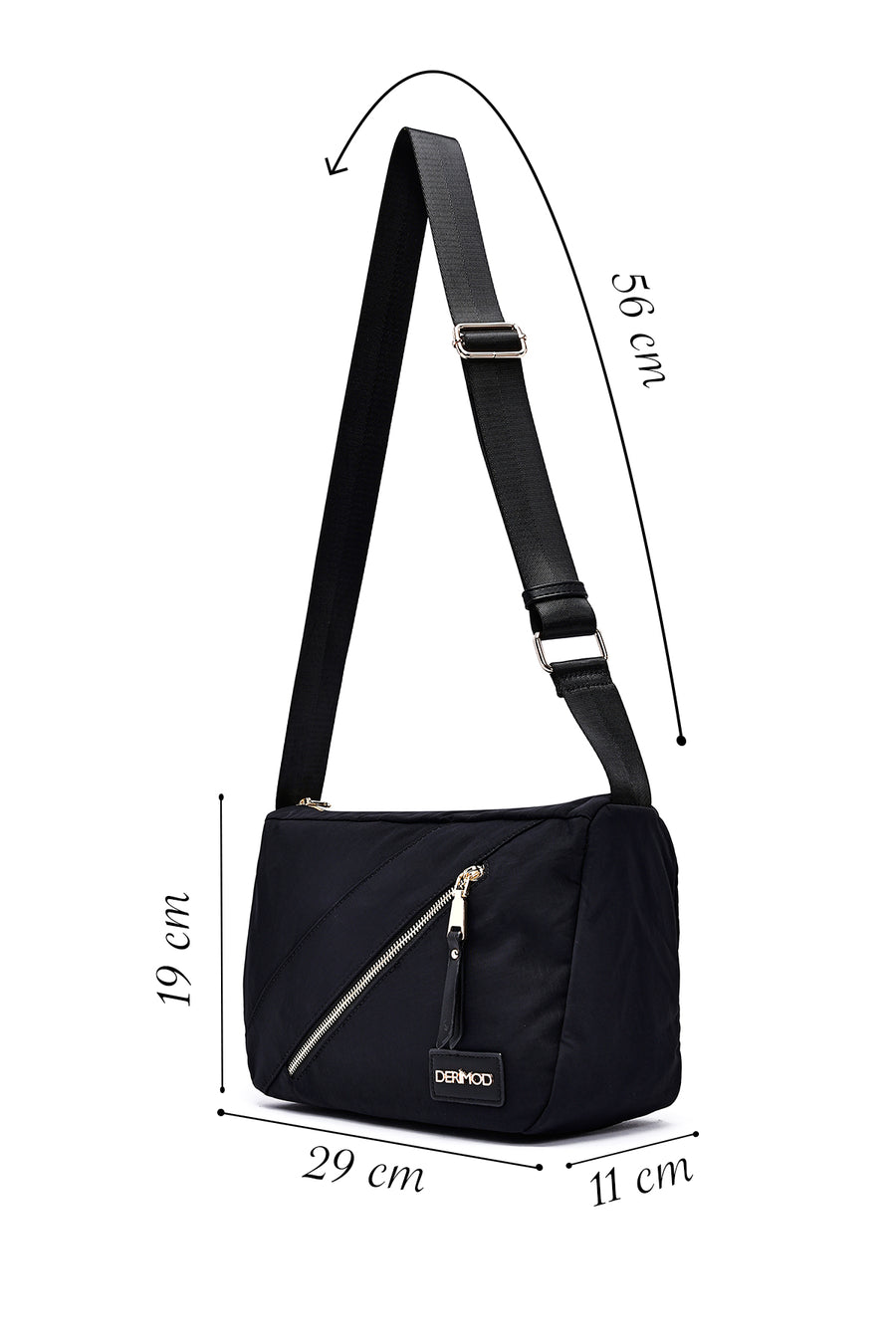 Women's Black Fabric Crossbody Bag