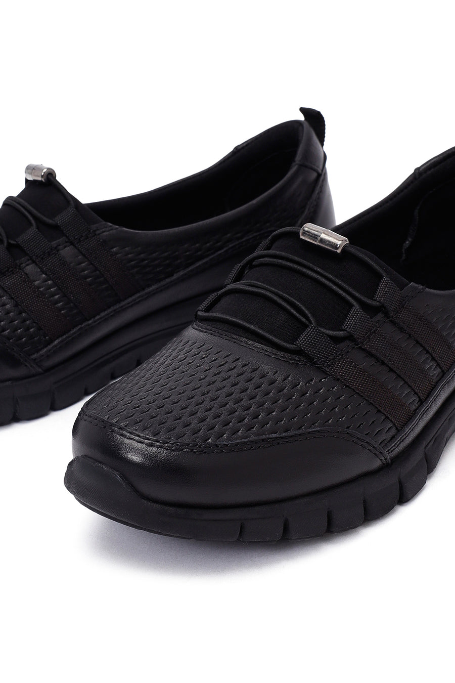 Kadın Siyah Deri Comfort Loafer