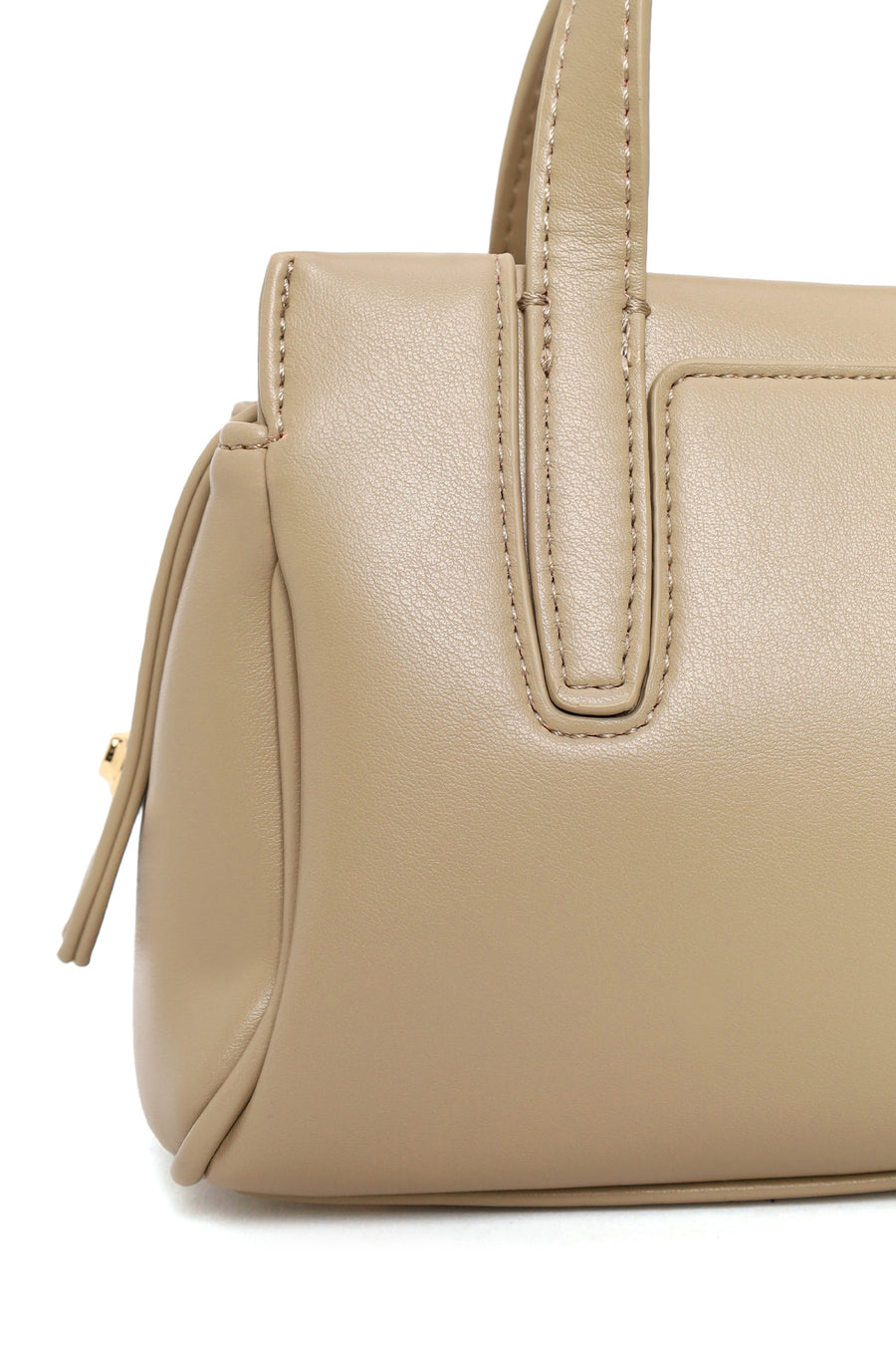 Woman Beige Long Strap Classic Shoulder Bag