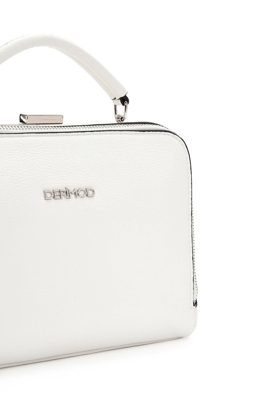 Woman White Long Strap Crossbody Bag