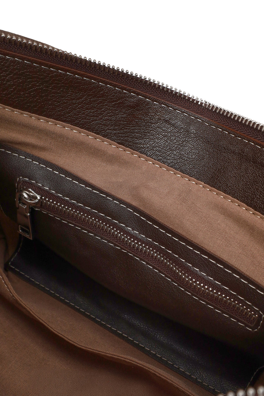 Woman Brown Long-Strap Nubuck Shoulder Bag