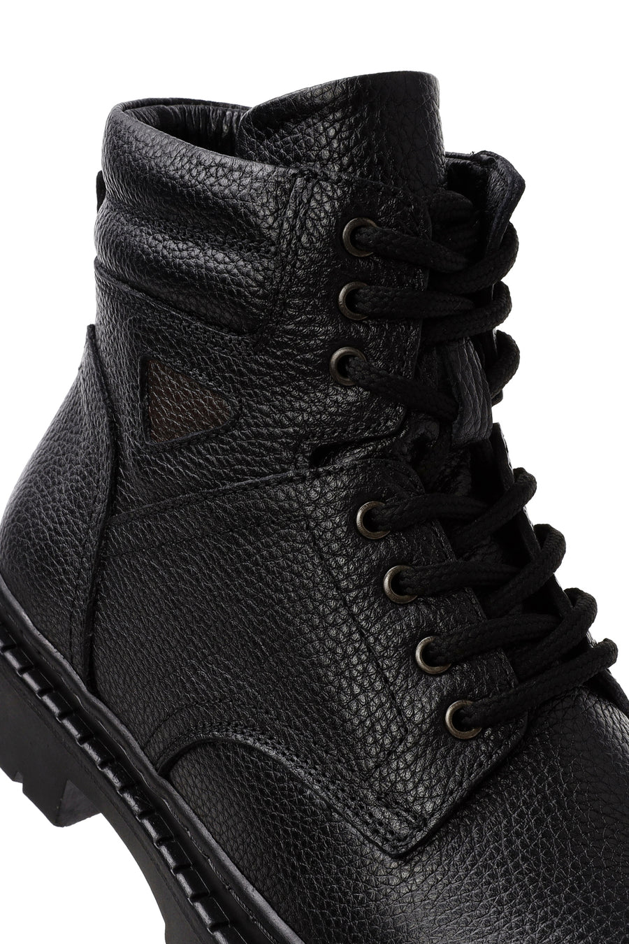Men's Black Lace-Up Leather Casual Boots