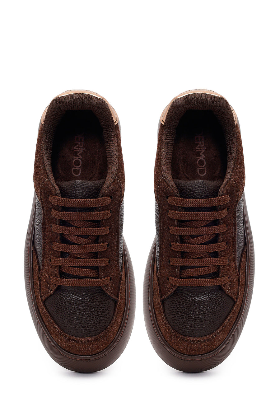 Woman Brown Lace-Up Chunky Sneaker