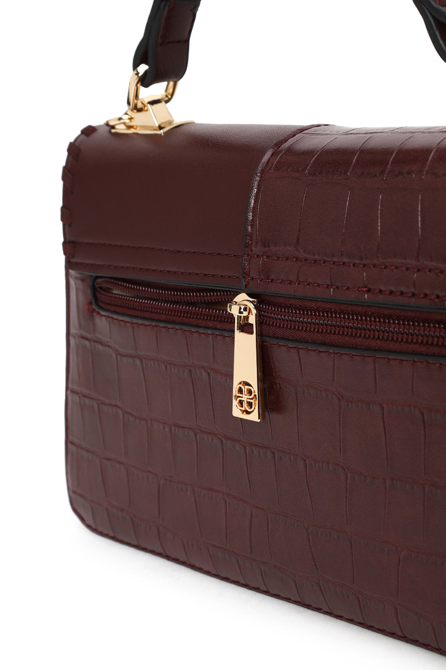 Woman Burgundy Long-Strap Shoulder Bag