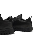 Kadın Siyah Bağcıklı Deri Sneaker | Derimod