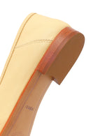 Women's Yellow Buckle Leather Loafers | Derimod