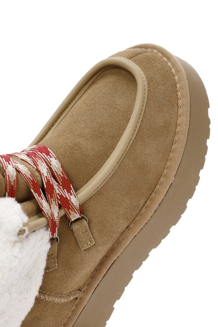 Woman Tan Thick-Soled Suede Leather Teddy Bot