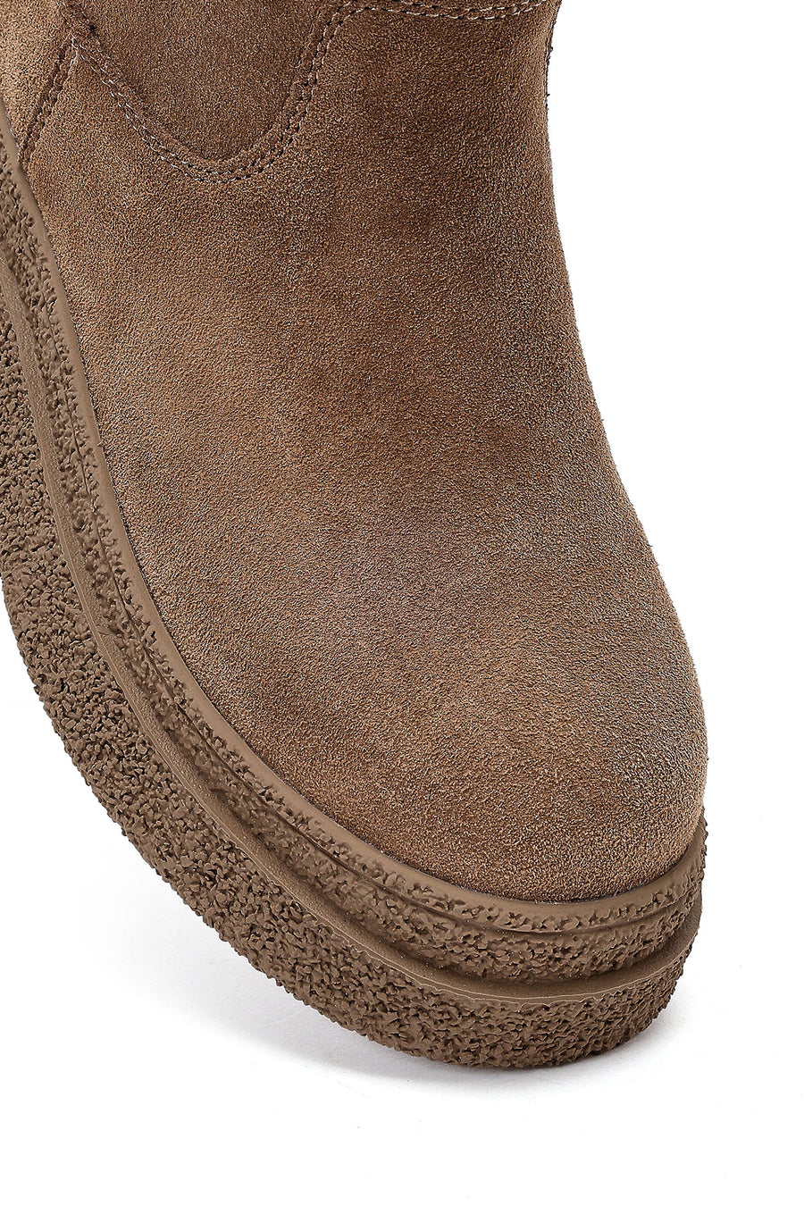 Woman Mink Zip Closure Thick-Soled Suede Teddy Boots