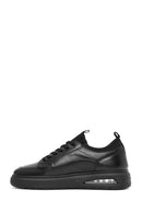 Men's Black Lace-Up Thick Sole Leather Sneakers | Derimod