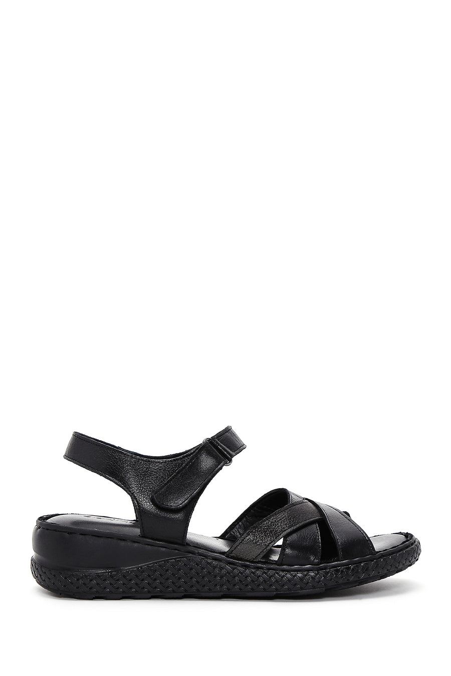 Women's Black Ankle Strap Leather Comfort Sandals 26SFD320418 | Derimod