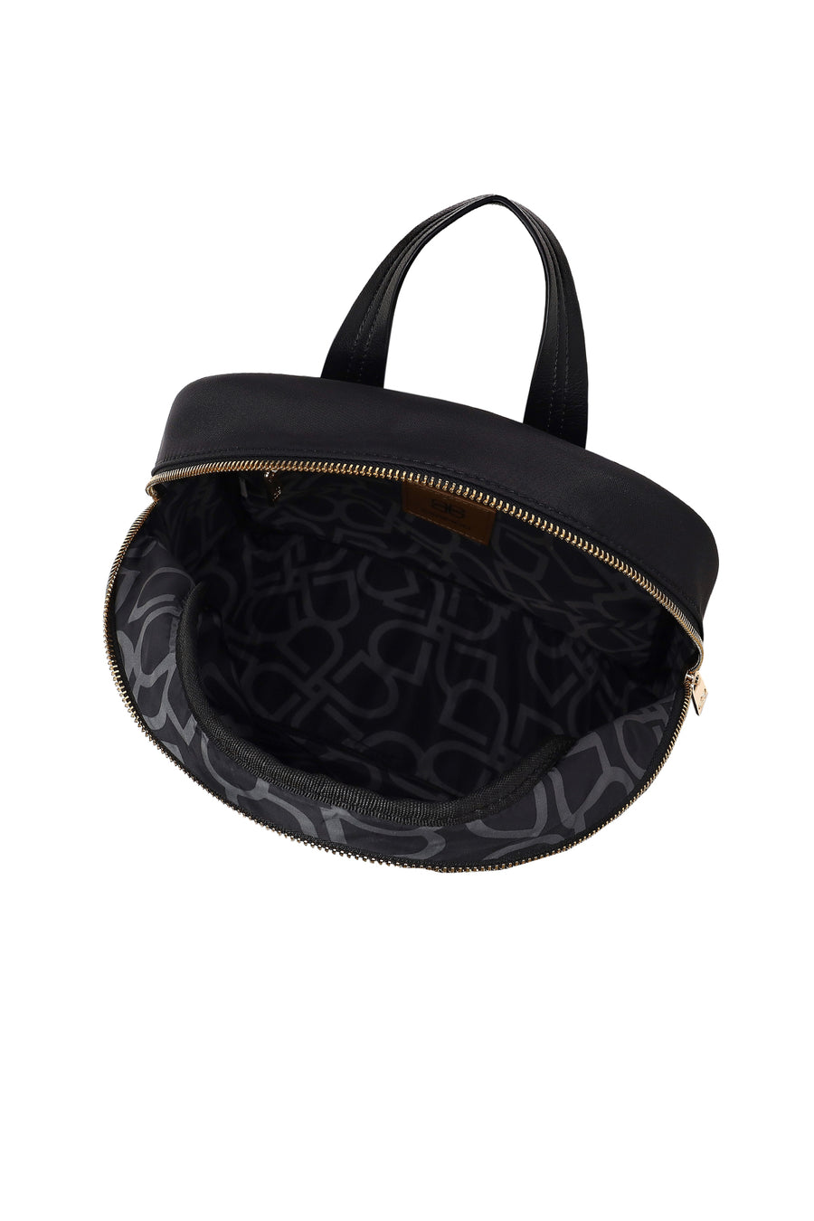 Woman Black Fabric Backpack