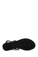 Women's Black Stone Sandals | Derimod