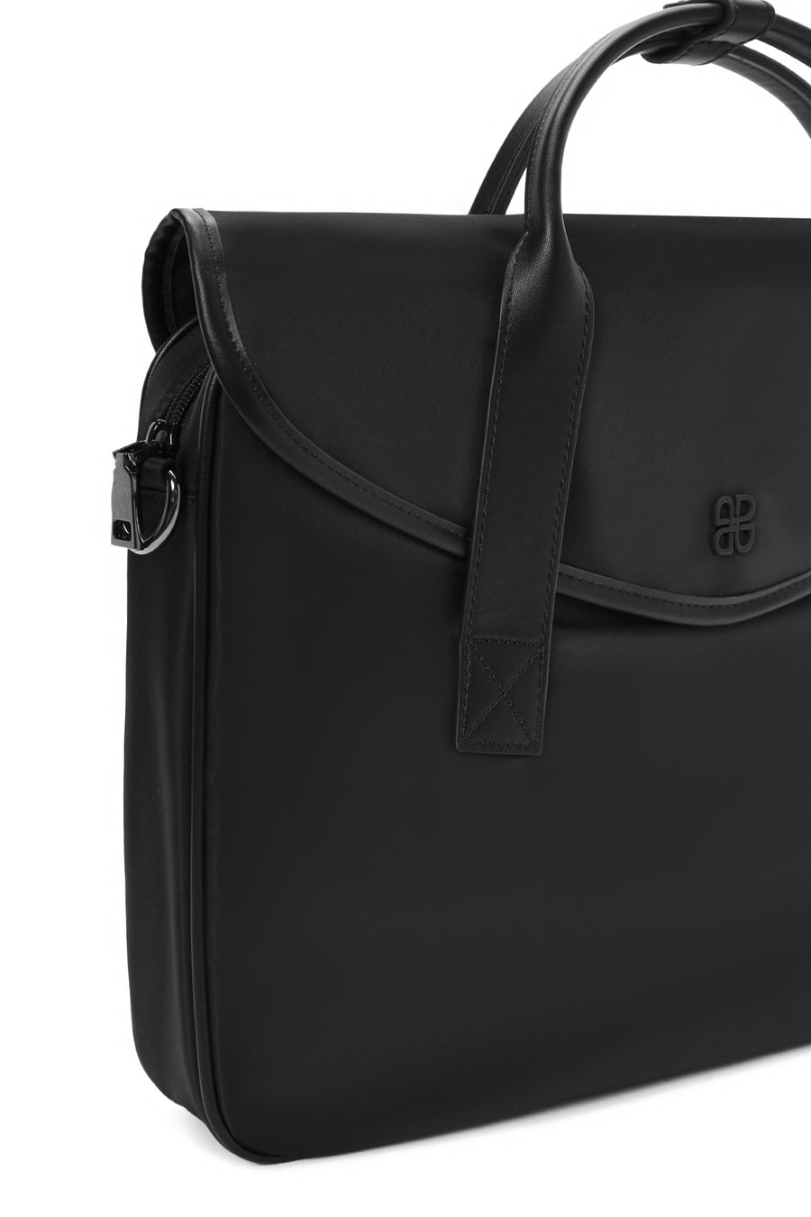 Women's Black Long Strap Briefcase