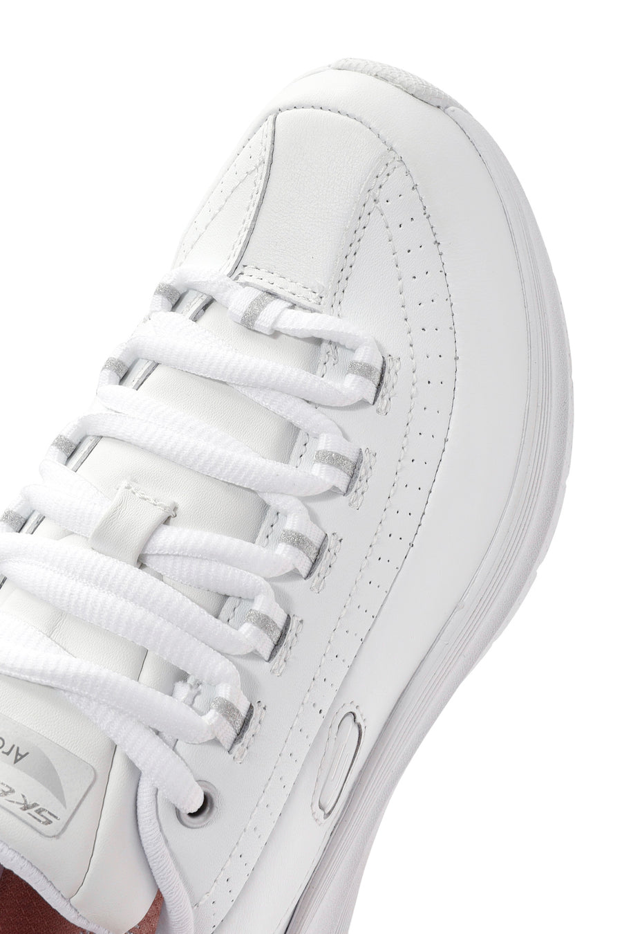 Skechers Women's White Arch Fit Lace-Up Chunky Sole Sneakers