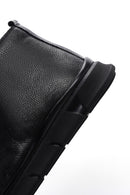 Men's Black Leather High Top Sneaker | Derimod