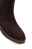 Woman Brown Suede Chelsea Boots | Derimod