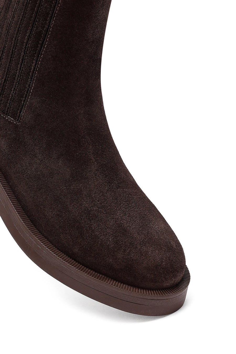 Woman Brown Suede Chelsea Boots