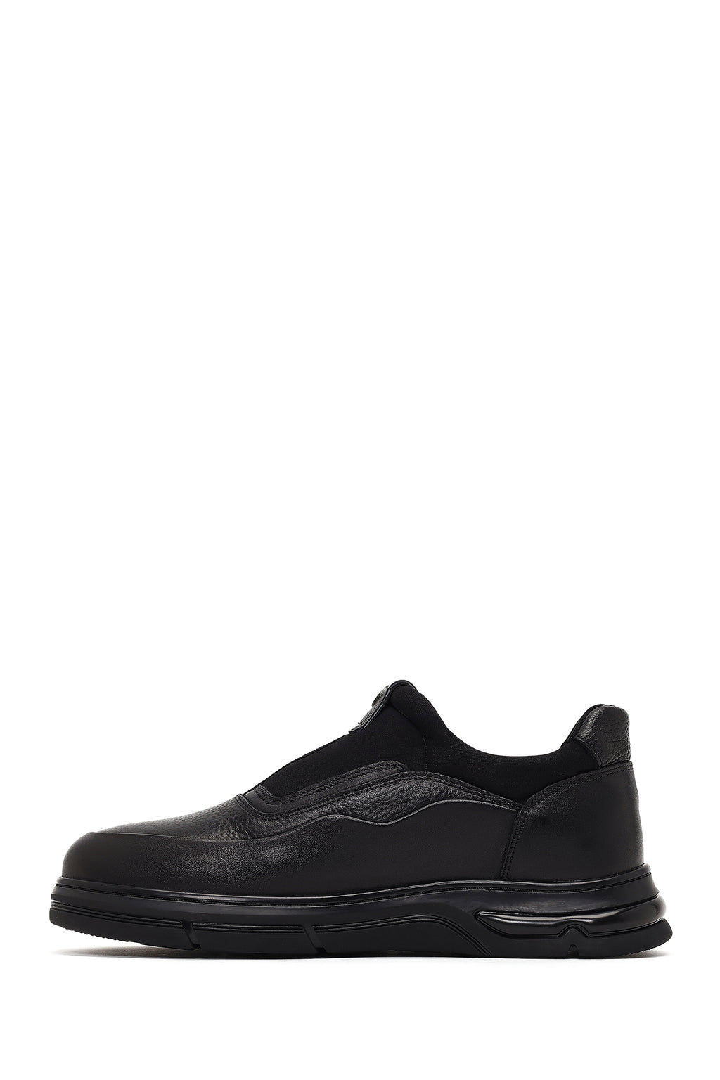 Erkek Siyah Deri Casual Comfort Sneaker
