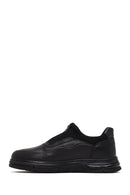 Male Black Leather Casual Comfort Sneaker | Derimod