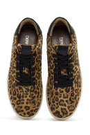 Women's Brown Lace-Up Patterned Suede Leather Sneakers | Derimod
