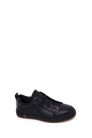 Erkek Siyah Bağcıklı Deri Sneaker | Derimod