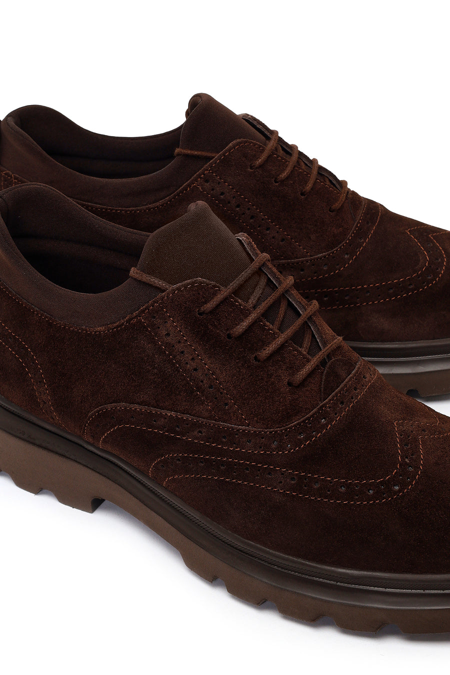Male Brown Lace-Up Suede Casual Shoes