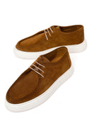 Male Tan Lace-Up Thick-Soled Suede Casual Shoes | Derimod